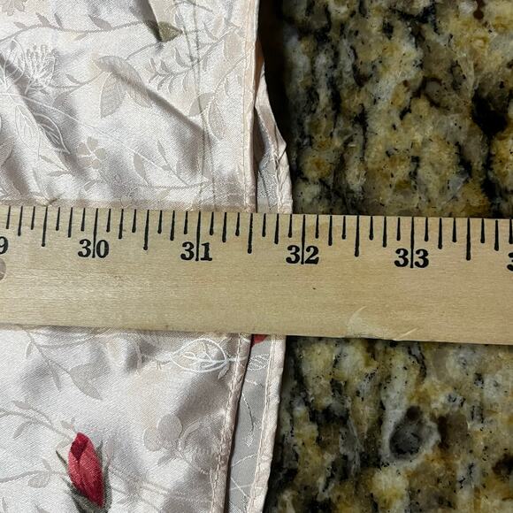 Vintage August Silk Women Medium Valentines Silk Slip Dress Ivory Rose Coquette - Picture 4 of 5